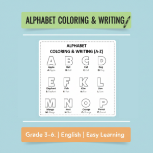 alphabet coloring & writing worksheet (a–z)