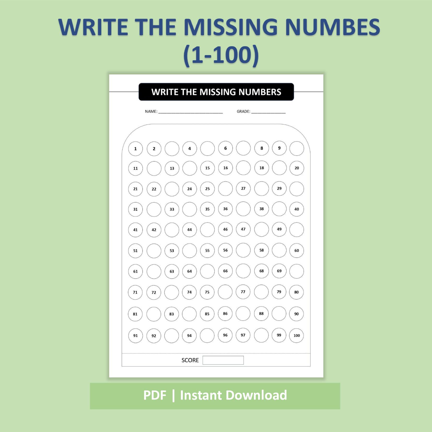 missing numbers worksheet 1–100 | ages 5–7 missing numbers worksheet 1–100 | ages 5–7