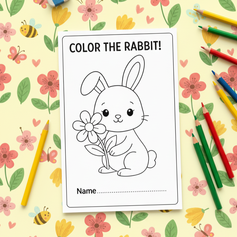 cute rabbit coloring page cute rabbit coloring page