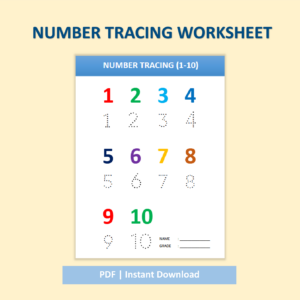 number tracing worksheet