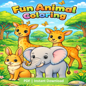 fun animal coloring book for kids – personalized cover (ages 3–7)