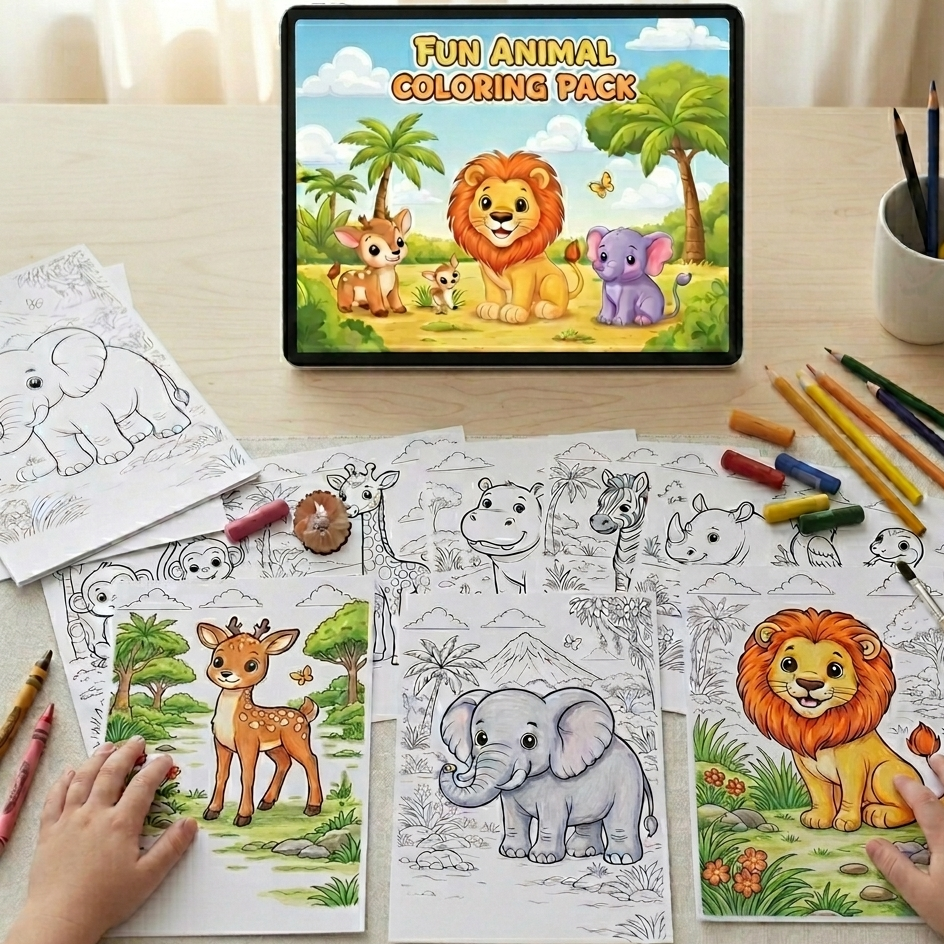 fun animal coloring pack for kids (ages 3–7) fun animal coloring pack for kids (ages 3–7)